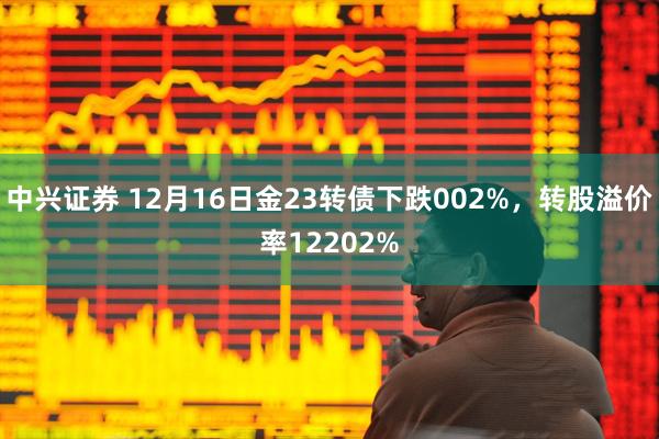 中兴证券 12月16日金23转债下跌002%,转股溢价率12202%
